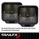 TrailFX Driving Light - 90 Degree Flood Beam, 2400 Raw Lumens/ 1500 Effective (2X2CFBKPR)