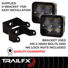 TrailFX Driving Light - 90 Degree Flood Beam, 2400 Raw Lumens/ 1500 Effective (2X2CFBKPR)