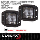TrailFX Driving Light - 90 Degree Flood Beam, 2400 Raw Lumens/ 1500 Effective (2X2CFFMBPR)