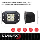 TrailFX Driving Light - 90 Degree Flood Beam, 1920 Raw Lumens/ 1200 Effective (2X2CFFMPR)