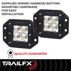 TrailFX Driving Light - 90 Degree Flood Beam, 1920 Raw Lumens/ 1200 Effective (2X2CFFMPR)