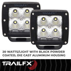 TrailFX Driving Light - 90 Degree Flood Beam, 1920 Raw Lumens/ 1200 Effective (2X2CFPR)