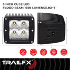 TrailFX Driving Light - 90 Degree Flood Beam, 1920 Raw Lumens/ 1200 Effective (2X2CF)