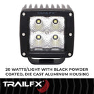 TrailFX Driving Light - 90 Degree Flood Beam, 1920 Raw Lumens/ 1200 Effective (2X2CF)