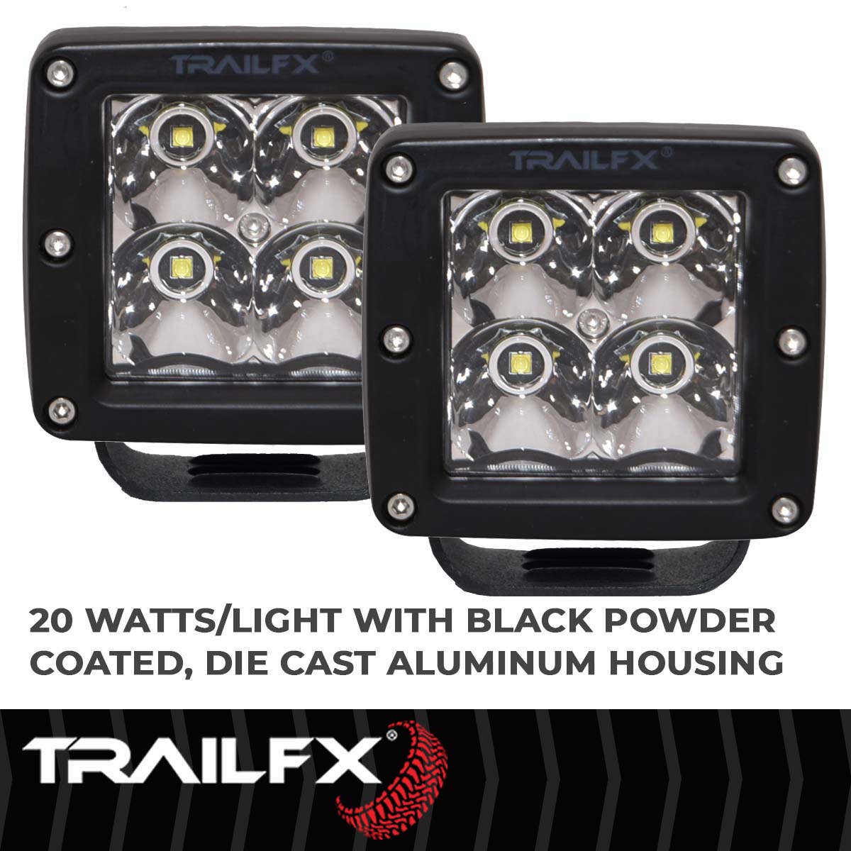 TrailFX Driving Light - 8 Degree Spot Beam, 1920 Raw Lumens/ 1200 Effective Lumens (2X2CSPPR)