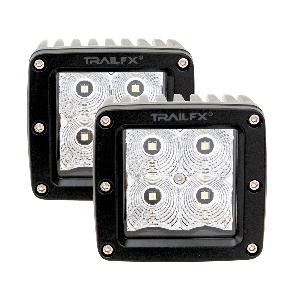 TrailFX Driving Light - 3 Inch Square, 20 Watt Blubs Amp Draw 1.2 AMP At 12 Volts (2X2F2)