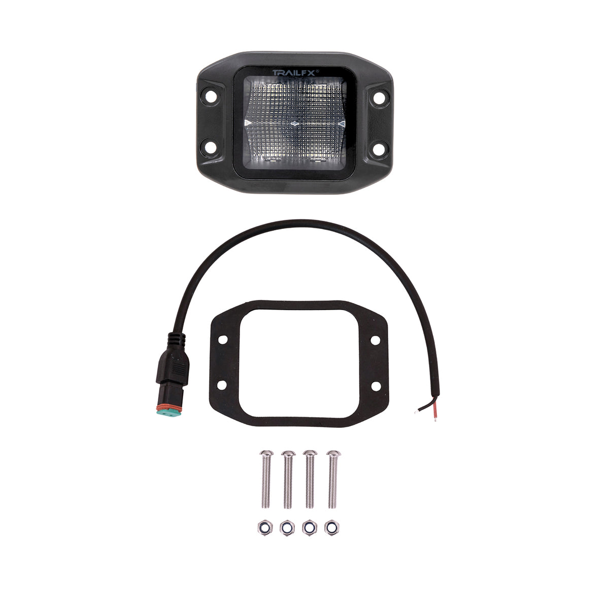TrailFX Driving Light - 3 Inch Square, 40 Watt Blubs Amp Draw 3.4 AMP At 12 Volts (2X2FMBKF1)