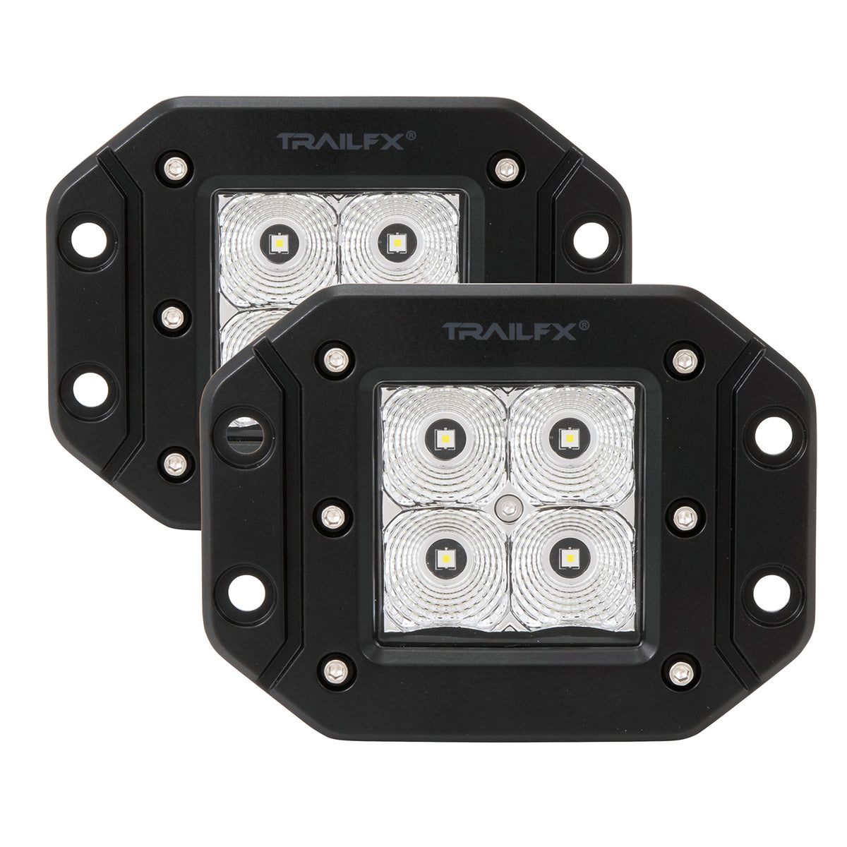 TrailFX Driving Light - 3 Inch Square, 20 Watt Blubs Amp Draw 1.2 AMP At 12 Volts (2X2FMF2)