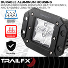 TrailFX Driving Light - 3 Inch Square, 20 Watt Blubs Amp Draw 1.2 AMP At 12 Volts (2X2FMF2)