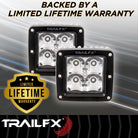 TrailFX Driving Light - 3 Inch Square, 20 Watt Blubs Amp Draw 1.2 AMP At 12 Volts (2X2S2)