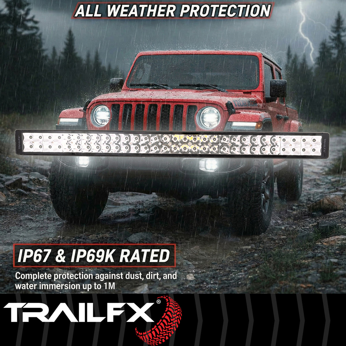 TrailFX Light Bar - 180 Watt Blubs Amp Draw 20.8 AMP At 12 Volts, 8 Degree Spot (30DRCM)