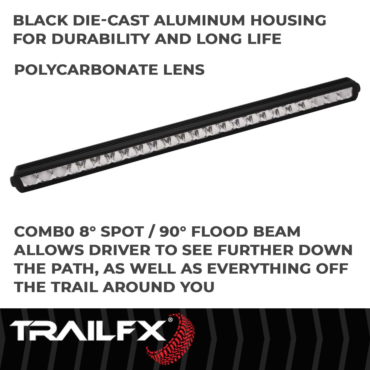 TrailFX Light Bar - 8 Degree Spot/ 90 Degree Flood Beam Combination, 14400 (30SRSCM)