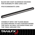 TrailFX Light Bar - 8 Degree Spot/ 90 Degree Flood Beam Combination, 14400 (30SRSCM)