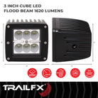 TrailFX Driving Light - 90 Degree Flood Beam, 1620 Raw Lumens/ 940 Effective (3X2CF)