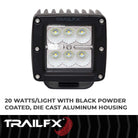 TrailFX Driving Light - 90 Degree Flood Beam, 1620 Raw Lumens/ 940 Effective (3X2CF)