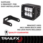 TrailFX Driving Light - 90 Degree Flood Beam, 1620 Raw Lumens/ 940 Effective (3X2CF)