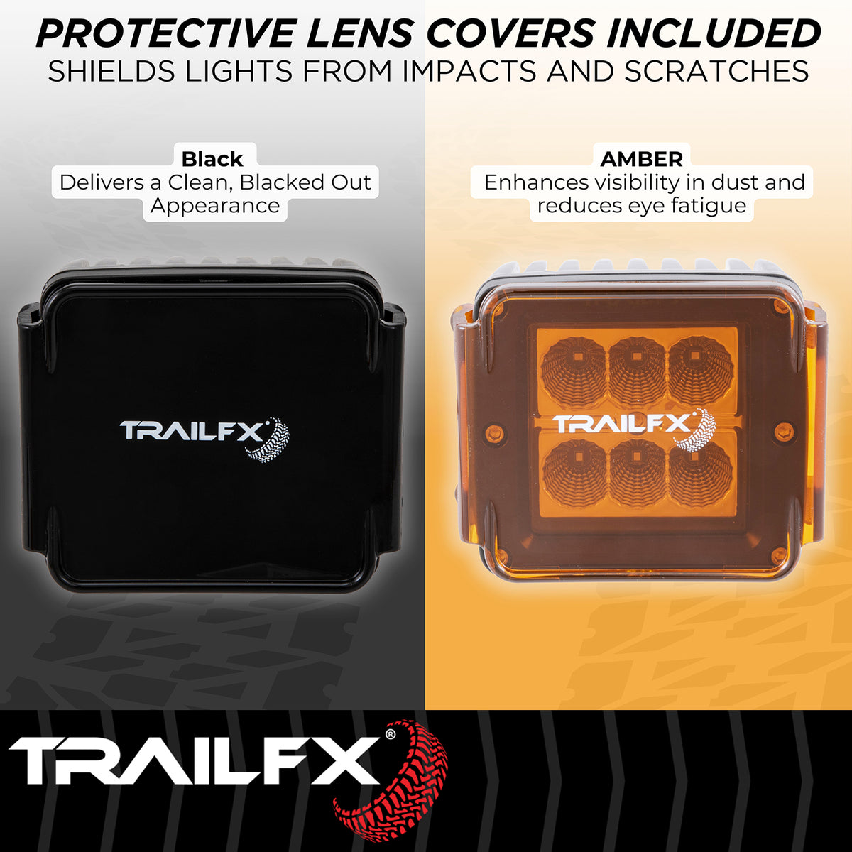 TrailFX Driving Light - 3 Inch Square, 18 Watt Blubs Amp Draw 1.4 AMP At 12 Volts (3X2F1)