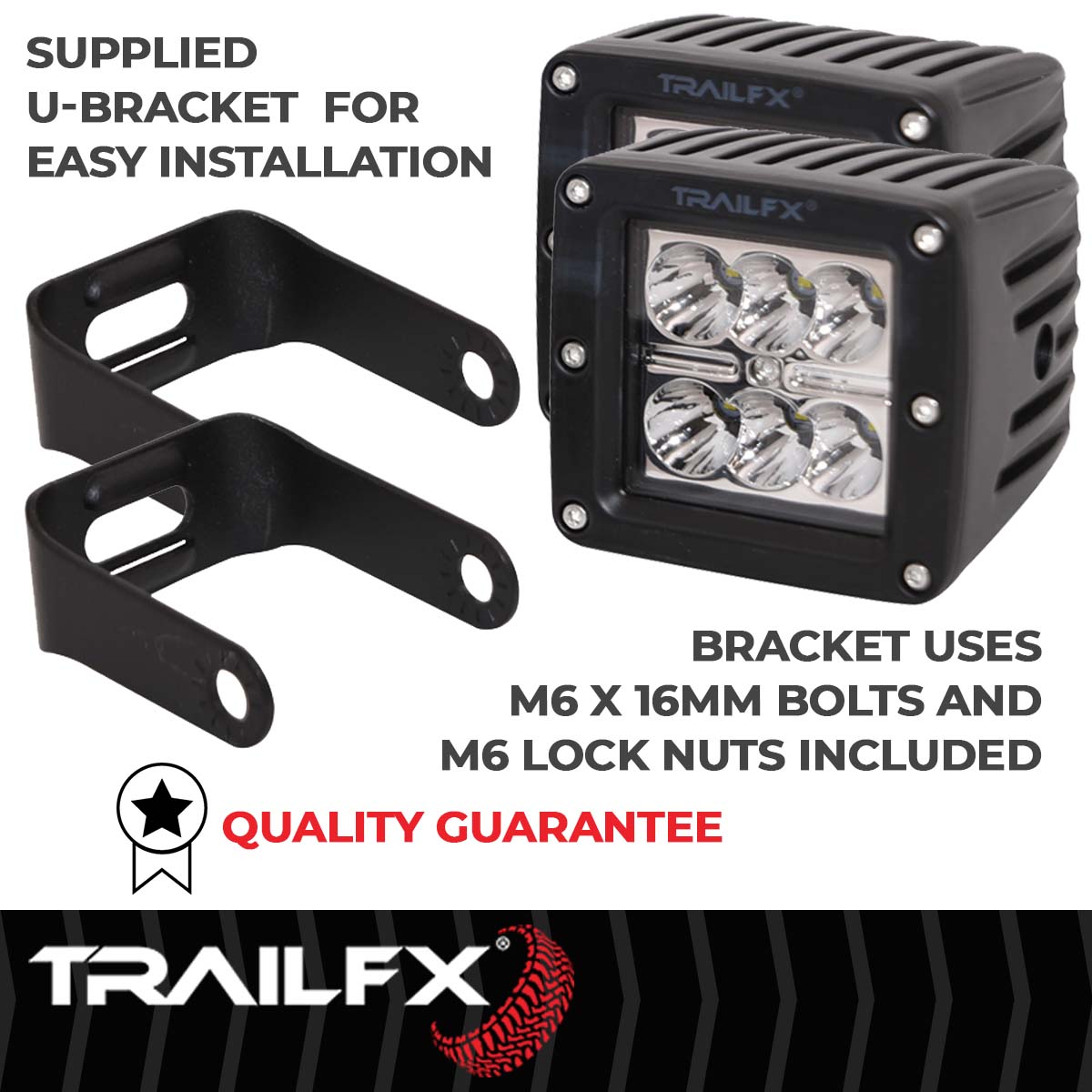 TrailFX Driving Light - 8 Degree Spot Beam, 1620 Raw Lumens/ 940 Effective Lumens (3X2CSPPR)