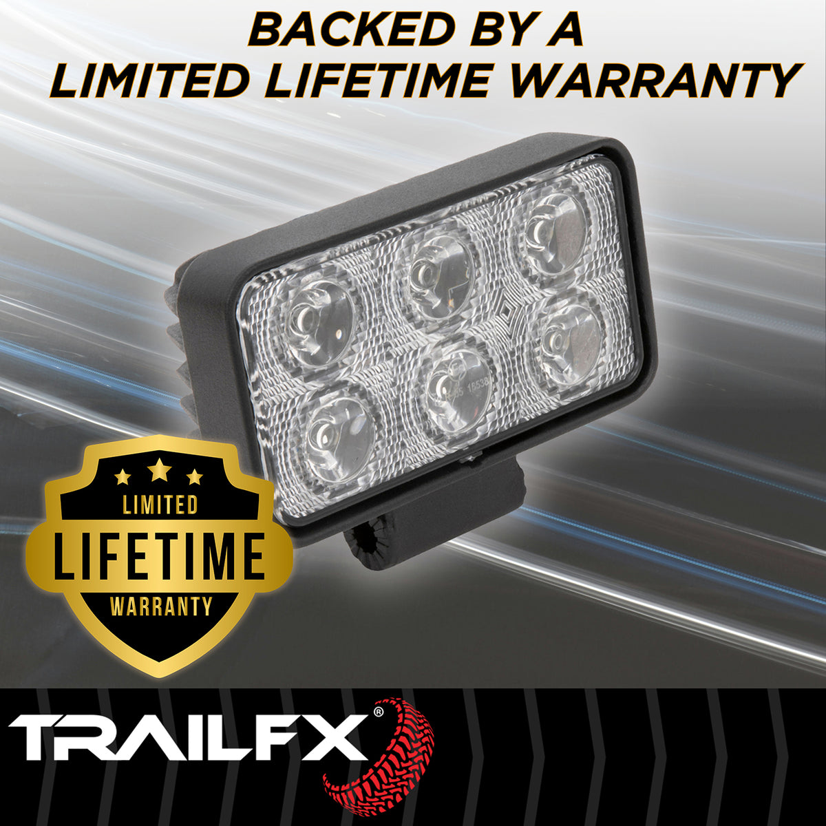 TrailFX Work Light - Pedestal Mount, 9 Watts, 60 Degree Flood Beam, 1250 Raw/ (3X2WLF1)