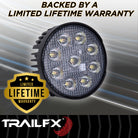 TrailFX Work Light - White Light with Amber Flashing Option, Pedestal Mount, 45 (4RNDWLAMF1)