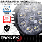 TrailFX Work Light - White Light with Amber Flashing Option, Pedestal Mount, 45 (4RNDWLAMF1)