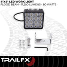 TrailFX Work Light - White Light with Amber Flashing Option, Pedestal Mount, 80 (4X4WLAMF1)