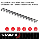 TrailFX Light Bar - 8 Degree Spot/ 90 Degree Flood Beam Combination, 25920 Raw/ (50DRSCM)