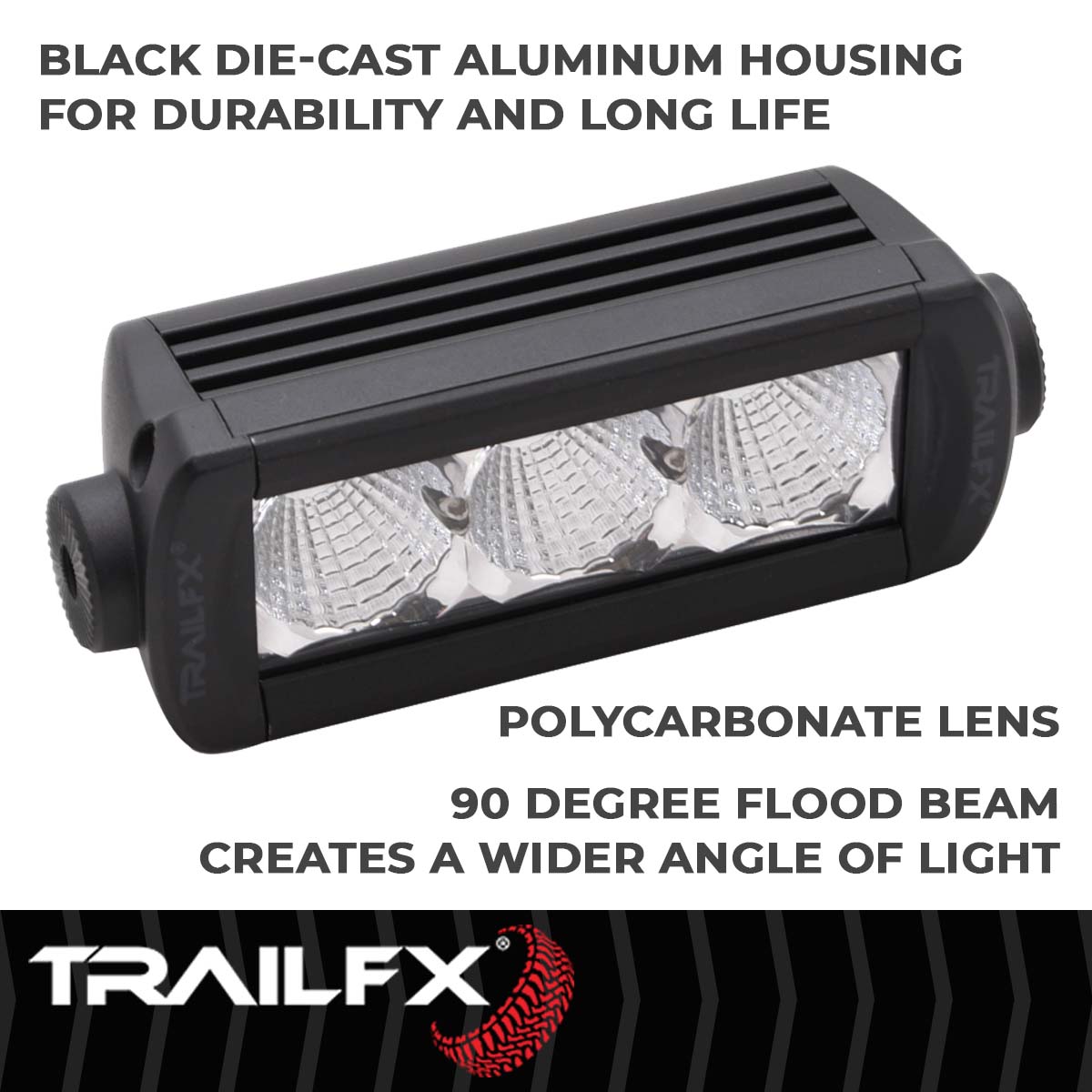 TrailFX Light Bar - 90 Degree Flood Beam, 1800 Raw/ 1313 Effective Lumens, 3 (5SRSF)