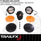 TrailFX Driving Light - 7 Inch Round, 80 Watt Blubs Amp Draw 5.5 AMP At 12 Volts (7RNDS2)