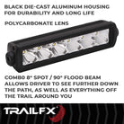 TrailFX Light Bar - 8 Degree Spot/ 90 Degree Flood Beam Combination, 3600 Raw/ (9SRSCM)