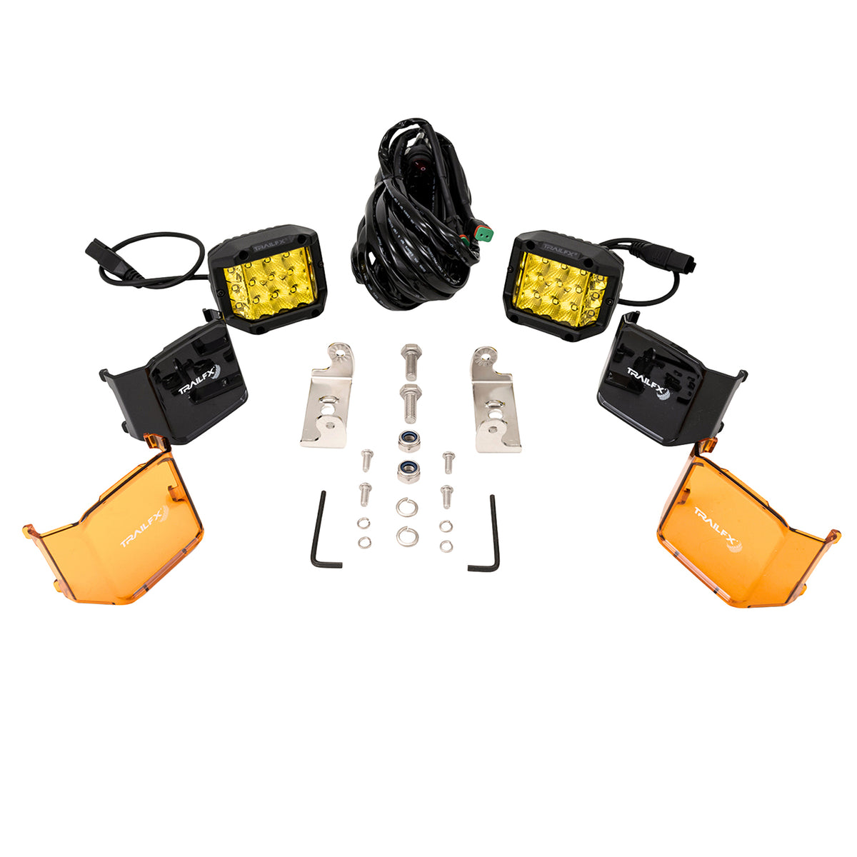 TrailFX Driving Light - 4 Inch Square, 75 Watt Blubs Amp Draw 2.2 AMP At 12 Volts (PODSIDAMS2)