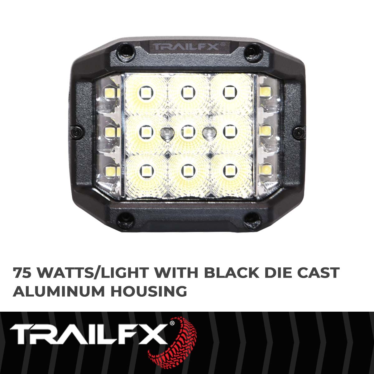 TrailFX Driving Light - 60 Degree Spot/ 140 Degree Flood Beam Combination, 9000 Raw (PODSIDEF)