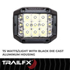 TrailFX Driving Light - 60 Degree Spot/ 140 Degree Flood Beam Combination, 9000 Raw (PODSIDEF)
