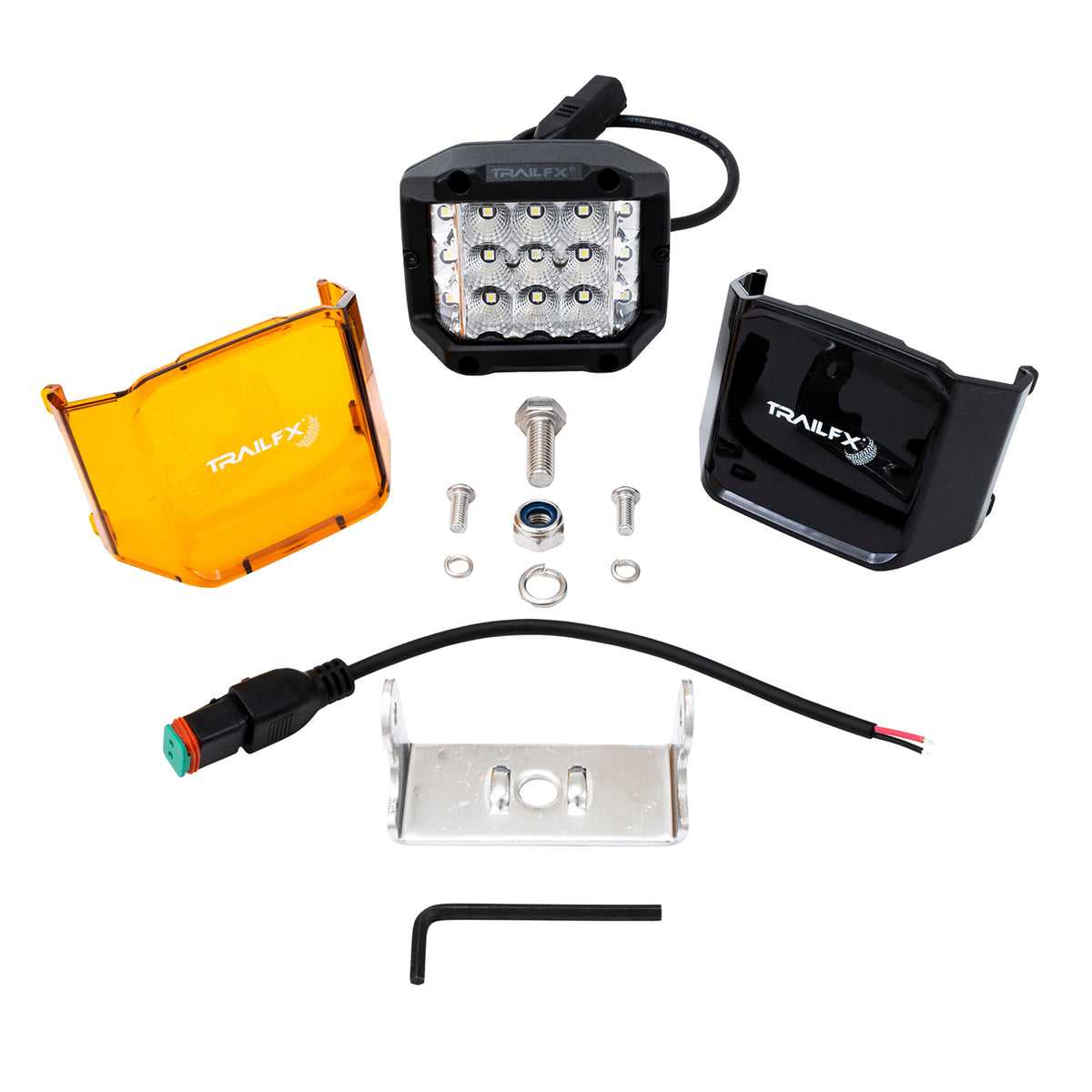 TrailFX Driving Light - 4 Inch Square, 75 Watt Blubs Amp Draw 2.2 AMP At 12 Volts (PODSIDF1)