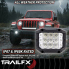TrailFX Driving Light - 4 Inch Square, 75 Watt Blubs Amp Draw 2.2 AMP At 12 Volts (PODSIDF1)