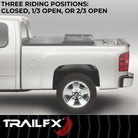 TrailFX Tonneau Cover For Chevrolet Colorado, GMC Canyon - Soft Tri-Fold Non-Lockable Black Vinyl With Aluminum Rails (TFX1002)