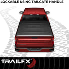 TrailFX Tonneau Cover For Chevrolet Silverado 1500, GMC Sierra 1500 - Soft Tri-Fold Non-Lockable Black Vinyl With Aluminum Rails (TFX1011)