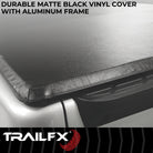 TrailFX Tonneau Cover For Chevrolet Colorado, GMC Canyon - Lockable Using Tailgate Handle Lock, Black Vinyl With (TFX1120)