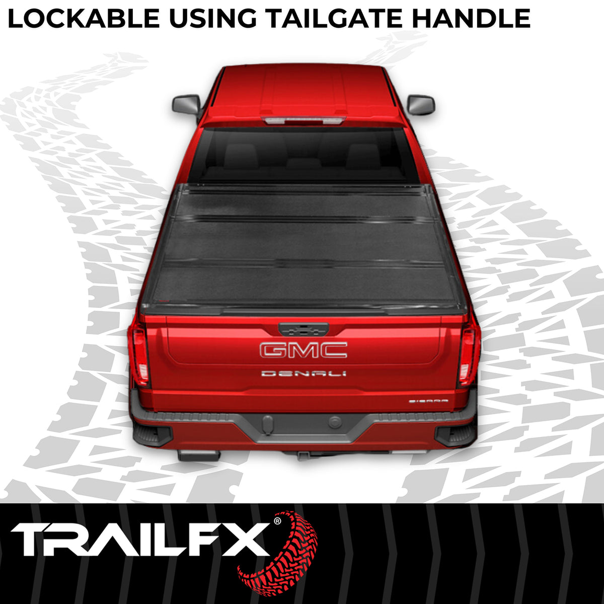 TrailFX Tonneau Cover For Chevrolet, GMC Trucks - Non-Lockable, Black, Aluminum, With Carpeted Under Panels (TFX1710)
