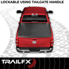 TrailFX Tonneau Cover For Dodge, Ram Trucks - Soft Tri-Fold Non-Lockable Black Vinyl With Aluminum Rails (TFX2002)