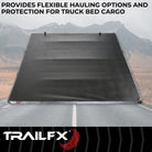 TrailFX Tonneau Cover For Ram 1500 - Soft Tri-Fold Non-Lockable Black Vinyl With Aluminum Rails (TFX2009)
