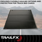 TrailFX Tonneau Cover For Dodge, Ram Trucks - Hard Tri Fold Low Profile Lockable Using Tailgate Handle (TFX2521)