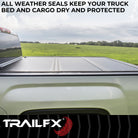 TrailFX Tonneau Cover For Dodge, Ram Trucks - Hard Tri Fold Low Profile Lockable Using Tailgate Handle (TFX2521)