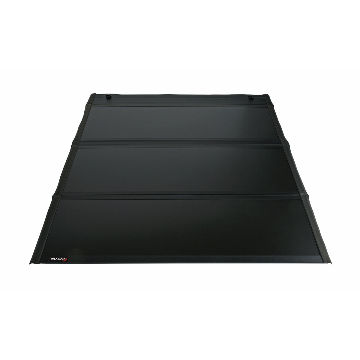 TrailFX Tonneau Cover For Chevrolet Silverado 1500, GMC Sierra 1500 - Hard Tri Fold Non-Lockable Black Aluminum With Carpeted (TFX1705)