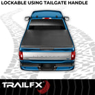 TrailFX Tonneau Cover For Ford F-150, Ford F-150 Lightning - TFX Soft Tri-Fold Tonneau Covers, Lockable, Black Vinyl (TFX3319)