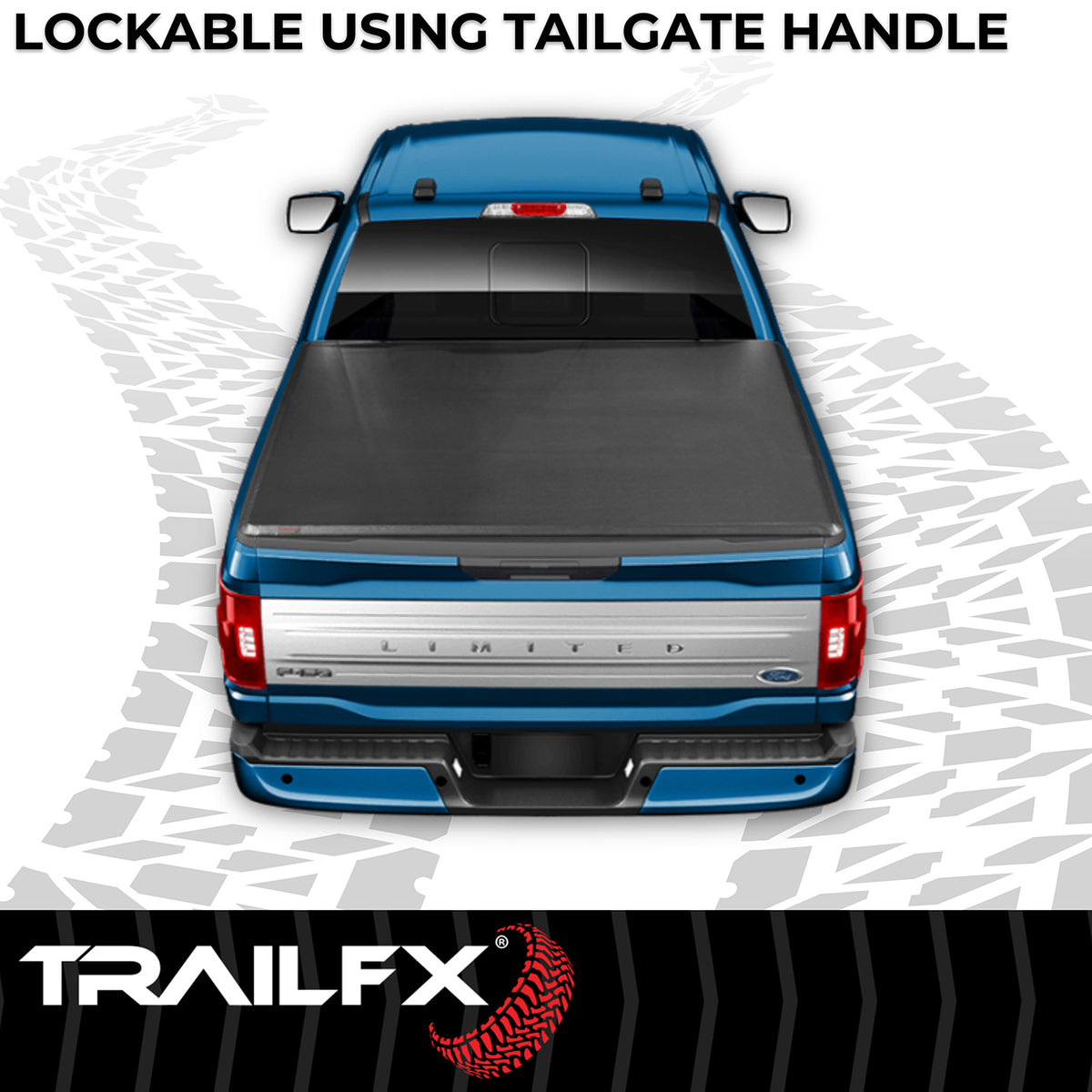 TrailFX Tonneau Cover For Ford F-150 - TFX Soft Tri-Fold Tonneau Covers, Lockable, Black Vinyl (TFX3321)