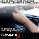 TrailFX Tonneau Cover For Ford Ranger - Low Profile, Lockable Using Tailgate Handle Lock, Black (TFX3527)