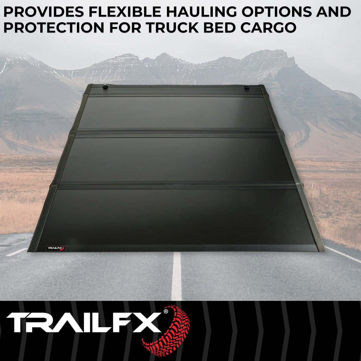 TrailFX Tonneau Cover For Ford F-150 - TFX Premium Flush Tri-Fold, Lockable, Black, Aluminum, With (TFX3710)