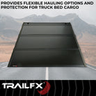 TrailFX Tonneau Cover For Ford Maverick - Lockable, Black, Aluminum, With Carpeted Under Panels (TFX3711)