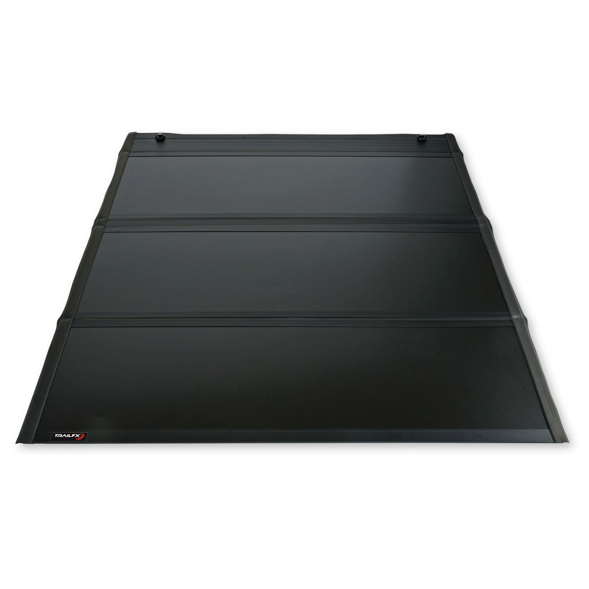 TrailFX Tonneau Cover For Toyota Tundra - Hard Tri Fold Non-Lockable Black Aluminum With Carpeted (TFX5704)